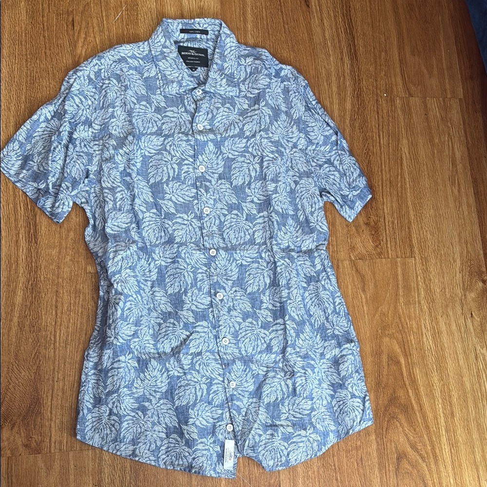 Rodd & Gunn Casual Blue and White Paisley Button Down Shirt